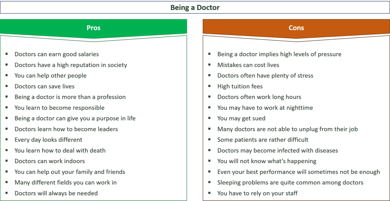 pros and cons of being a doctor essay